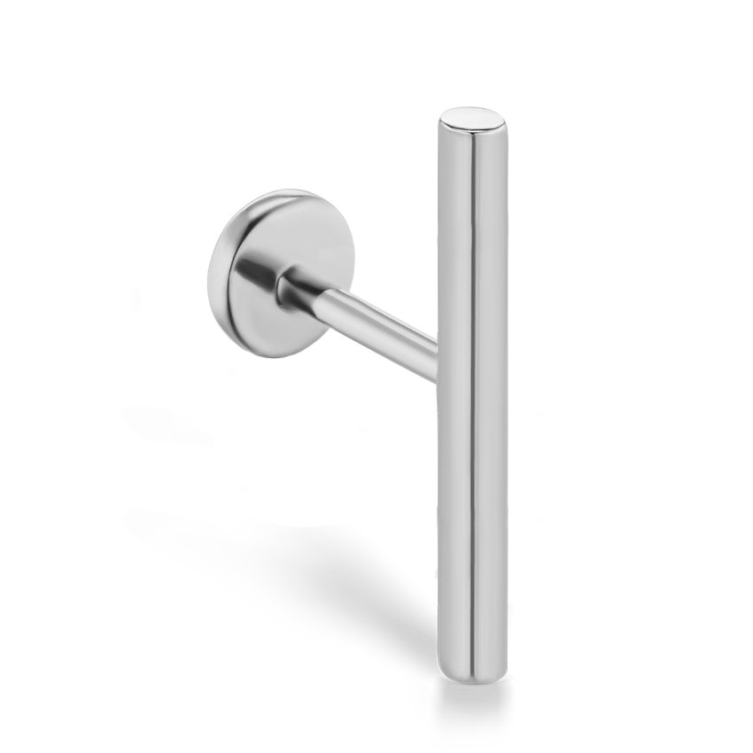 Polished Round Bar Threaded Stud Earring