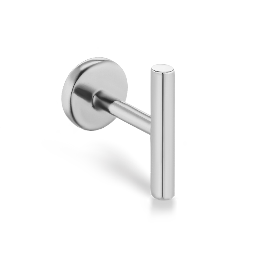 Polished Round Bar Threaded Stud Earring