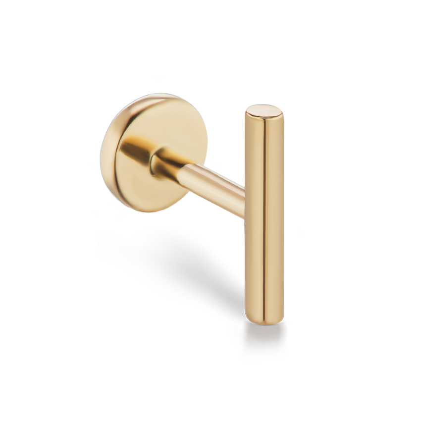 Polished Round Bar Threaded Stud Earring