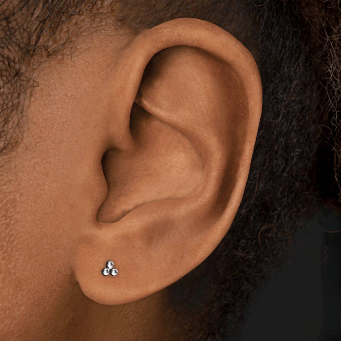 Ball Trinity Threaded Stud Earring