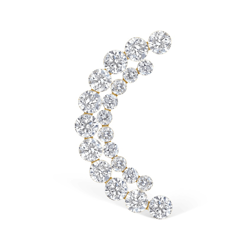 Invisible Set Diamond Apsara Curve Threaded Stud Earring