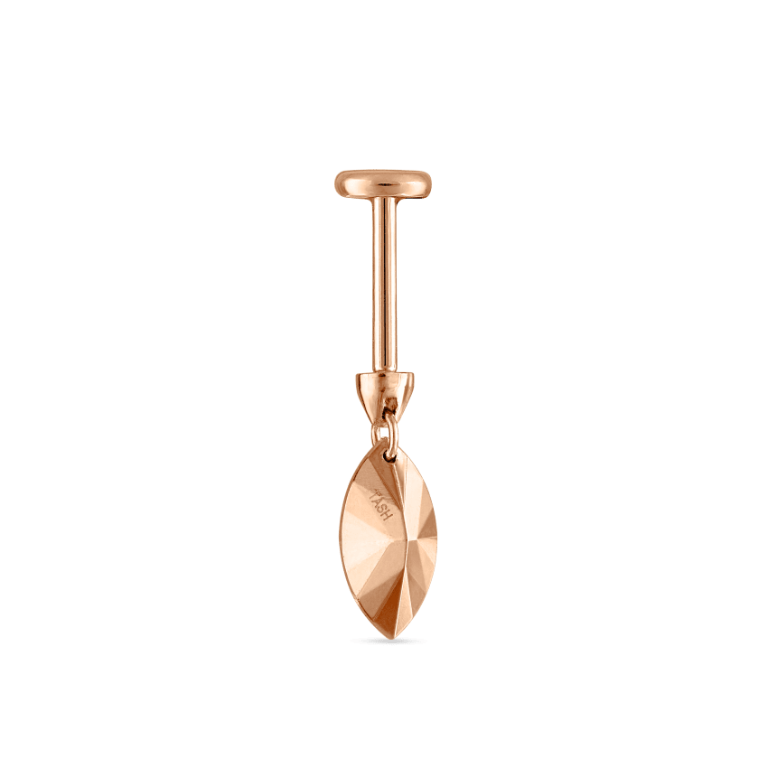 Faceted Gold Marquise Threaded Charm Earring