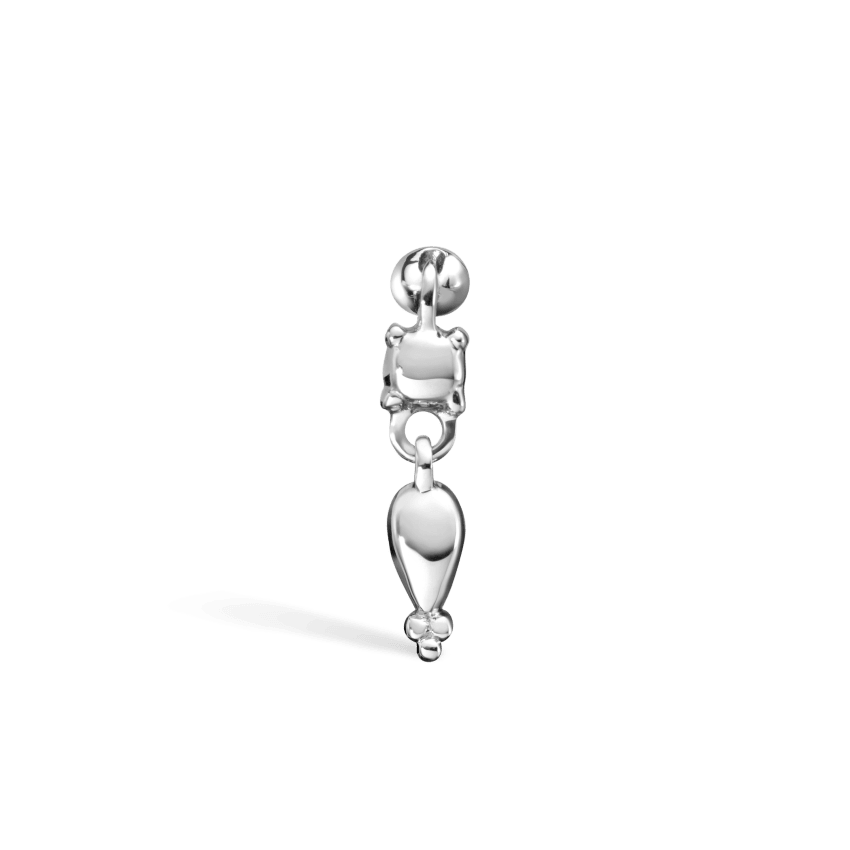 Single Tassel Threaded Charm Earring