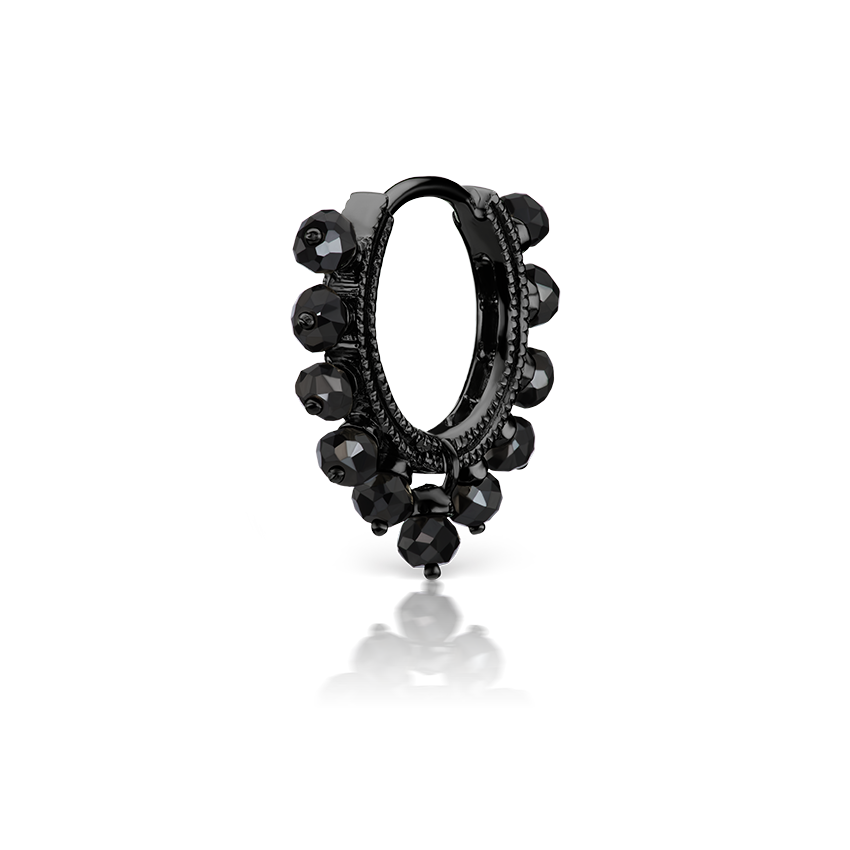 Black Diamond Coronet Hoop Earring