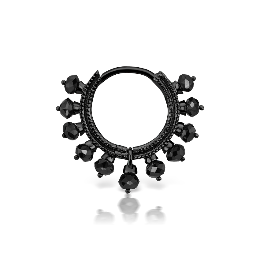 Black Diamond Coronet Hoop Earring