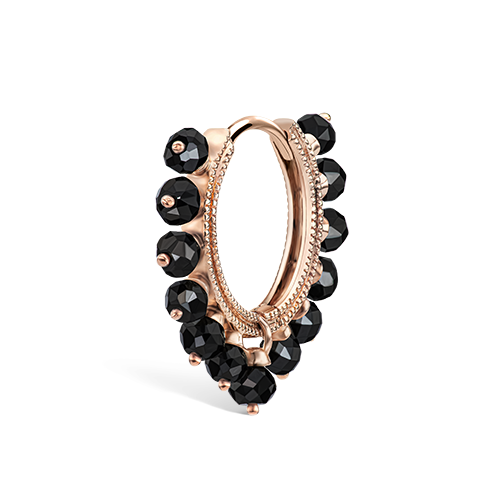 Black Diamond Coronet Hoop Earring