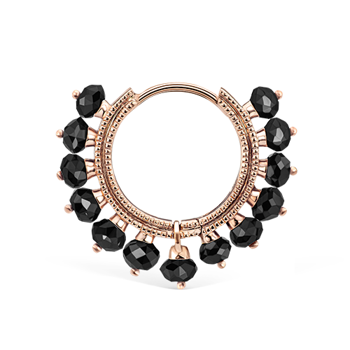 Black Diamond Coronet Hoop Earring