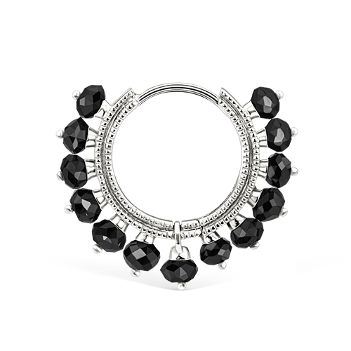 Black Diamond Coronet Hoop Earring