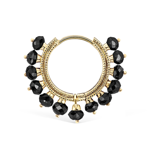 Black Diamond Coronet Hoop Earring