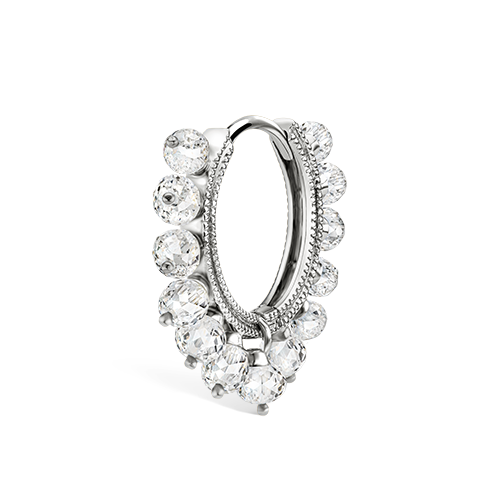 Diamond Coronet Hoop Earring
