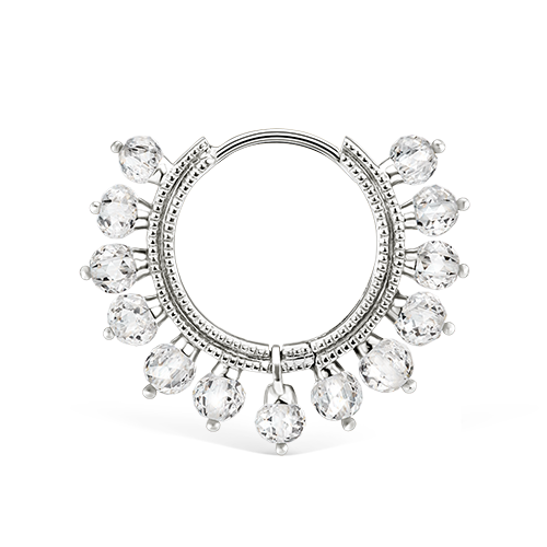 Diamond Coronet Hoop Earring