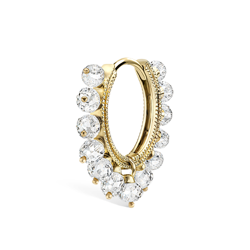 Diamond Coronet Hoop Earring