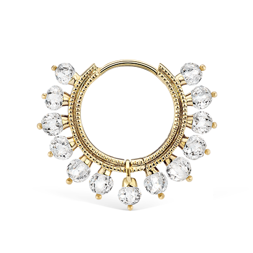 Diamond Coronet Hoop Earring