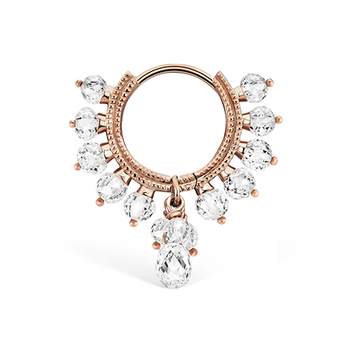 Diamond Coronet with Briolette Hoop Earring