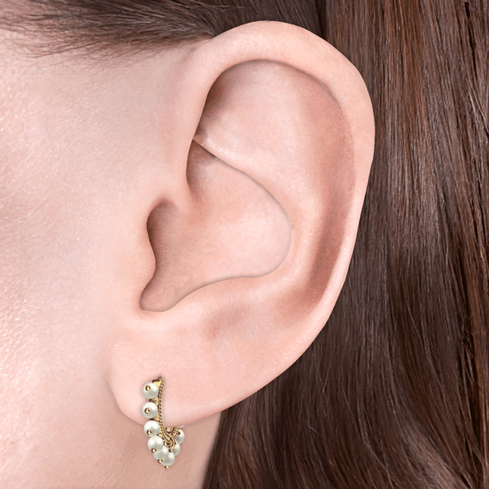 Pearl Coronet Hoop Earring
