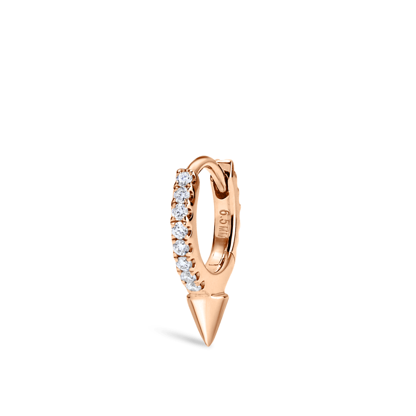 Single Short Spike Diamond Eternity Hoop Earring