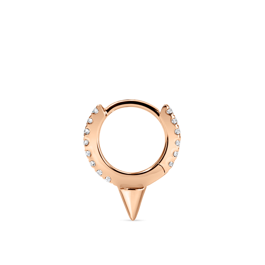 Single Short Spike Diamond Eternity Hoop Earring