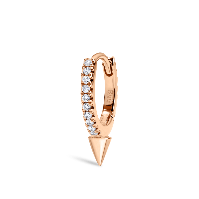 Single Short Spike Diamond Eternity Hoop Earring