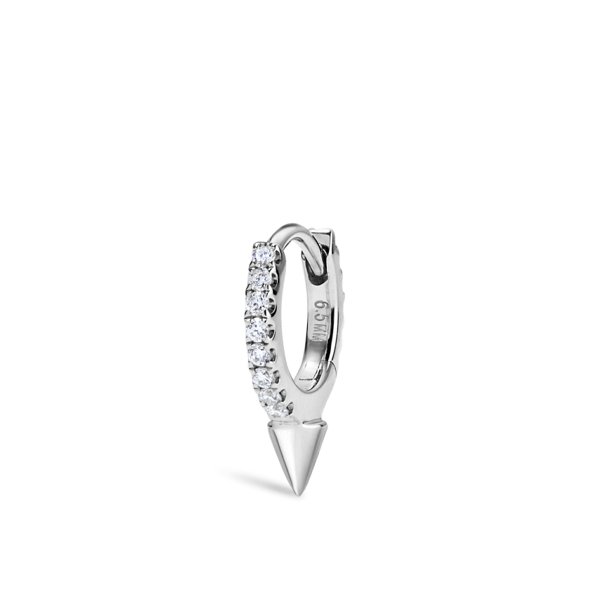 Single Short Spike Diamond Eternity Hoop Earring