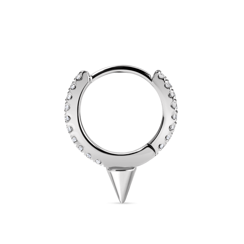 Single Short Spike Diamond Eternity Hoop Earring