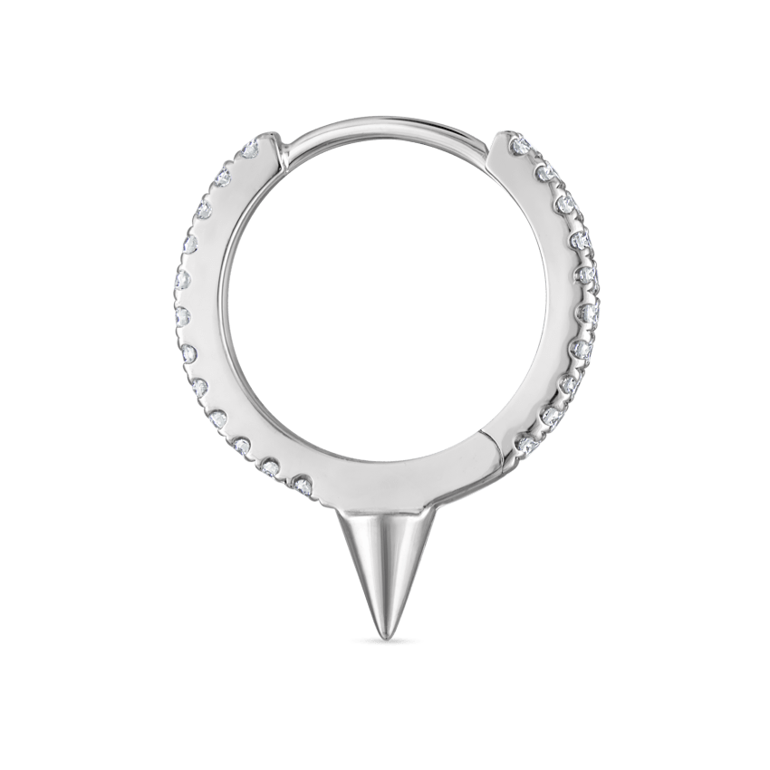 Single Short Spike Diamond Eternity Hoop Earring