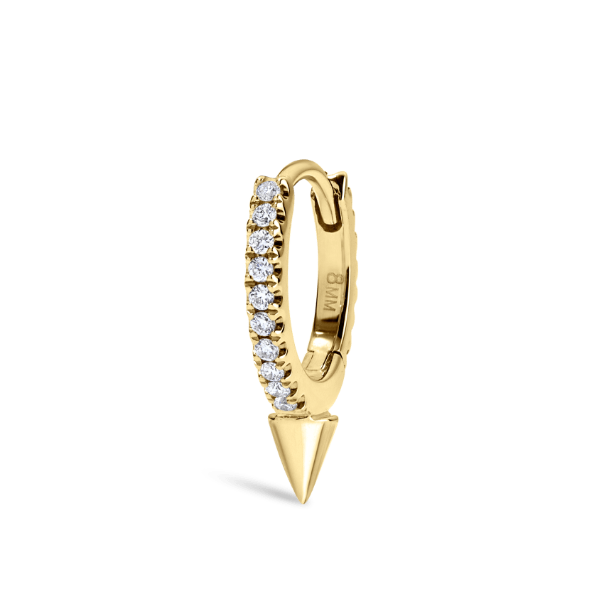 Single Short Spike Diamond Eternity Hoop Earring
