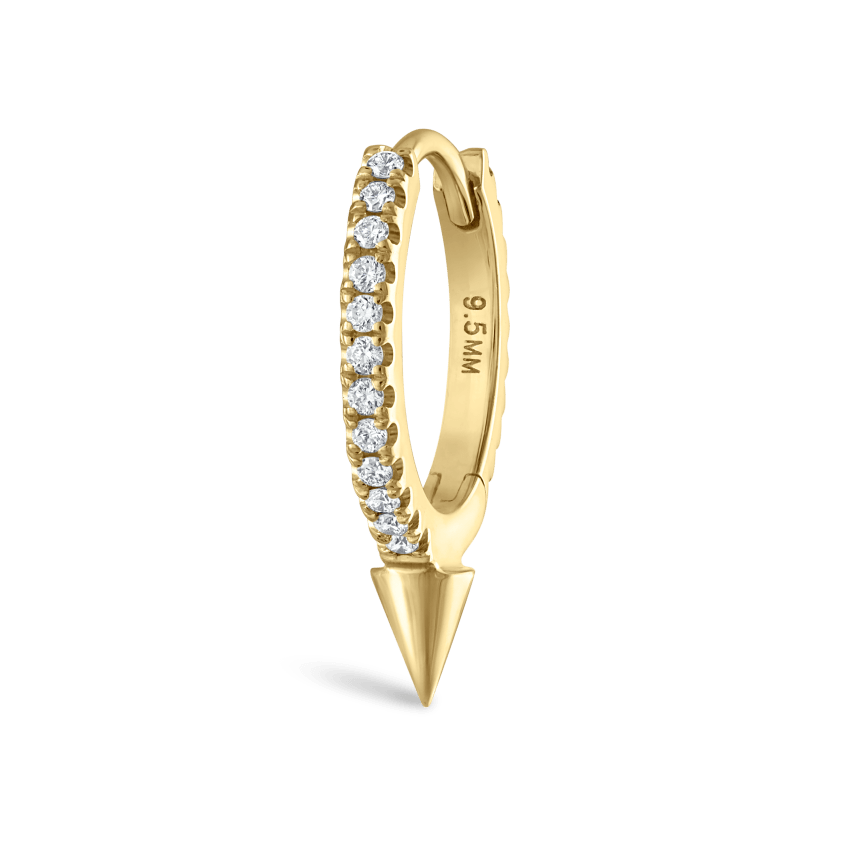 Single Short Spike Diamond Eternity Hoop Earring