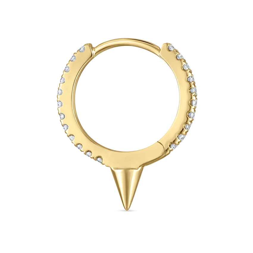 Single Short Spike Diamond Eternity Hoop Earring