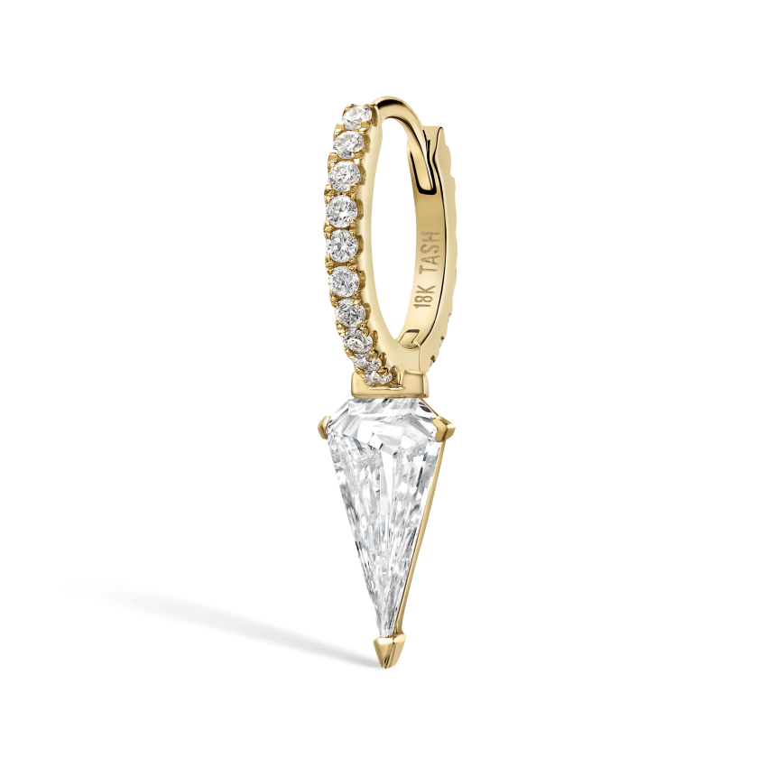 Silhouette Diamond Long Spike Eternity Hoop Earring
