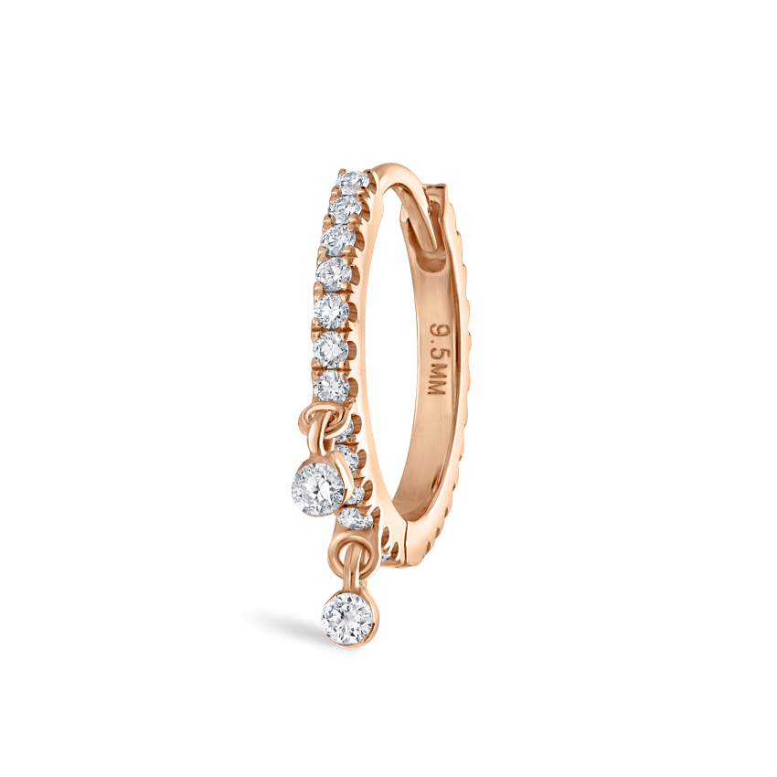 Diamond Eternity Double Dangle Hoop Earring
