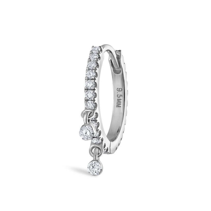 Diamond Eternity Double Dangle Hoop Earring