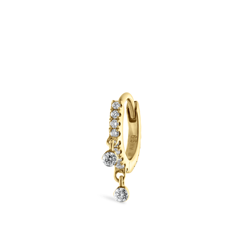 Diamond Eternity Double Dangle Hoop Earring
