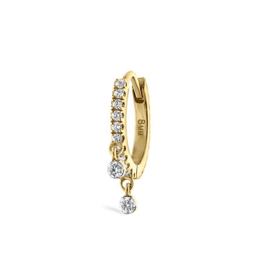 Diamond Eternity Double Dangle Hoop Earring