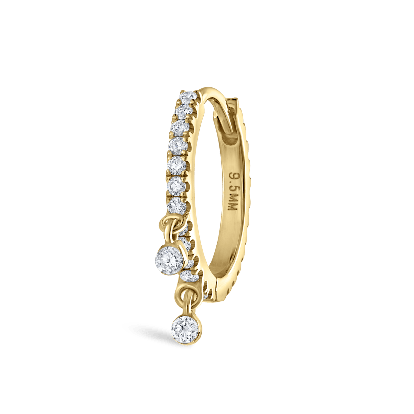Diamond Eternity Double Dangle Hoop Earring