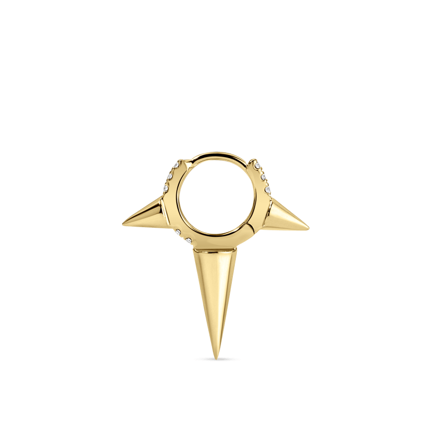 Triple Long Spike Diamond Eternity Hoop Earring