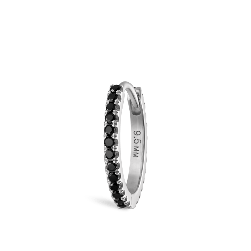 Black Diamond Eternity Hoop Earring