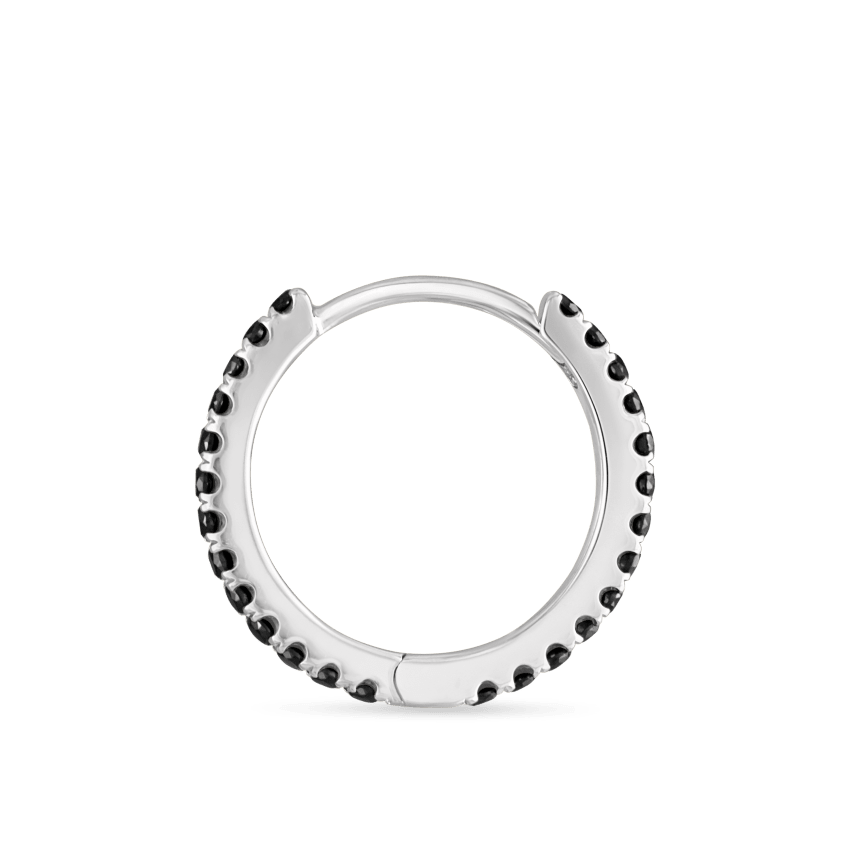 Black Diamond Eternity Hoop Earring