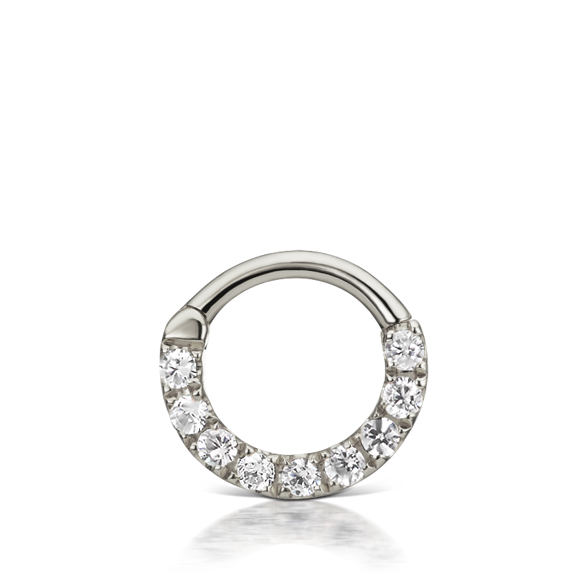 Cubic Zirconia Horizontal Eternity Hoop Earring