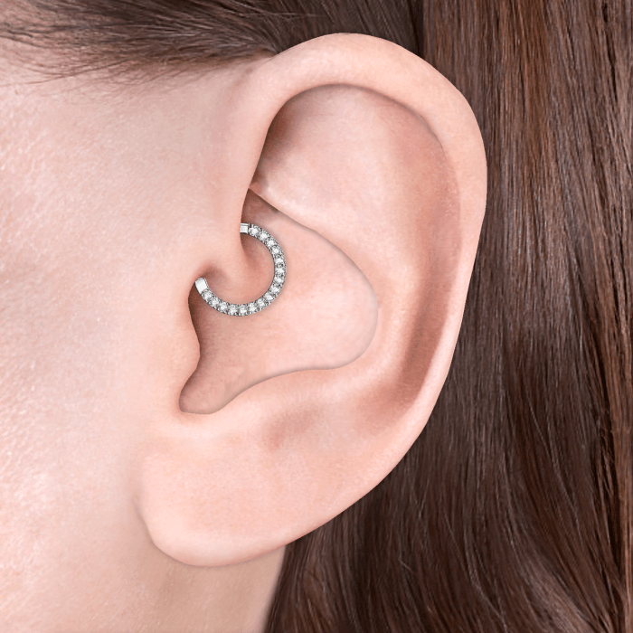 Diamond Horizontal Eternity Hoop Earring