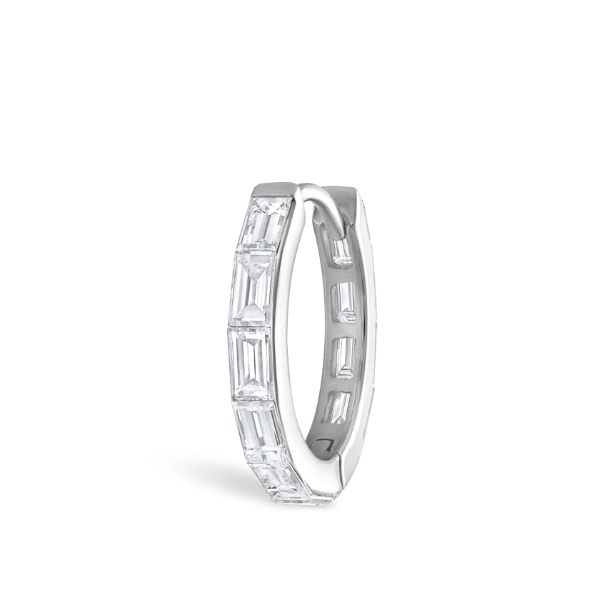 Invisible Set Baguette Diamond Eternity Hoop Earring