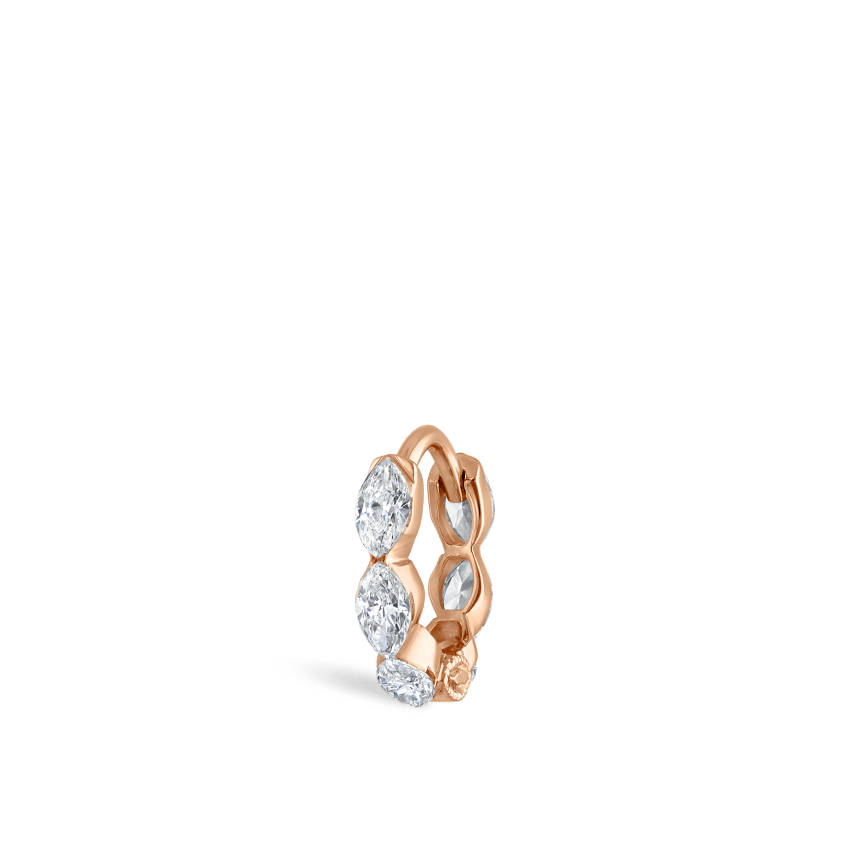 Invisible Set Diamond Marquise Eternity Hoop Earring