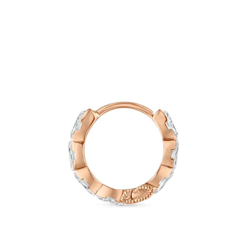 Invisible Set Diamond Marquise Eternity Hoop Earring