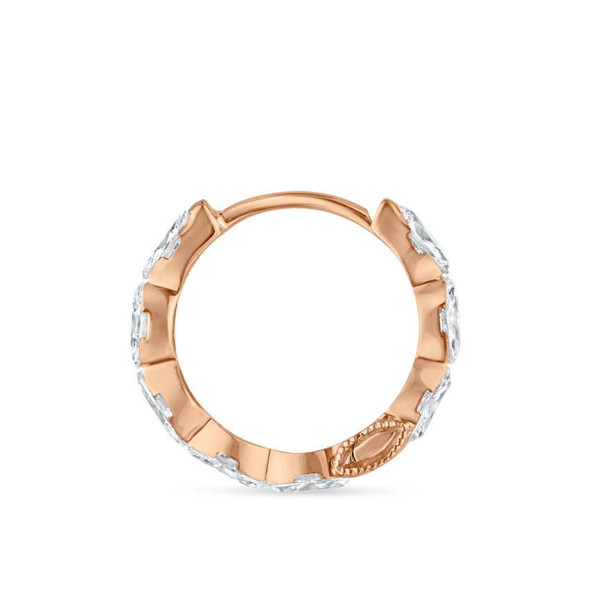 Invisible Set Diamond Marquise Eternity Hoop Earring