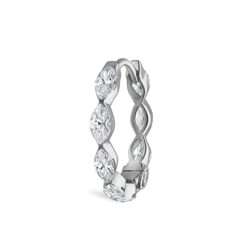 Invisible Set Diamond Marquise Eternity Hoop Earring