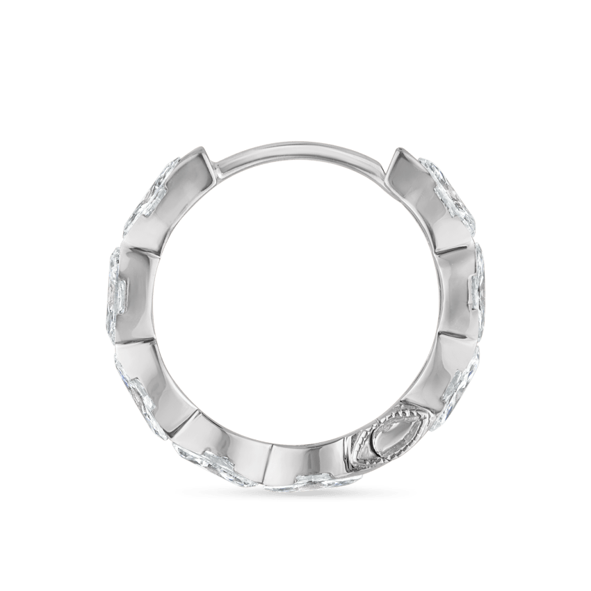 Invisible Set Diamond Marquise Eternity Hoop Earring