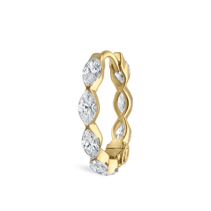 Invisible Set Diamond Marquise Eternity Hoop Earring