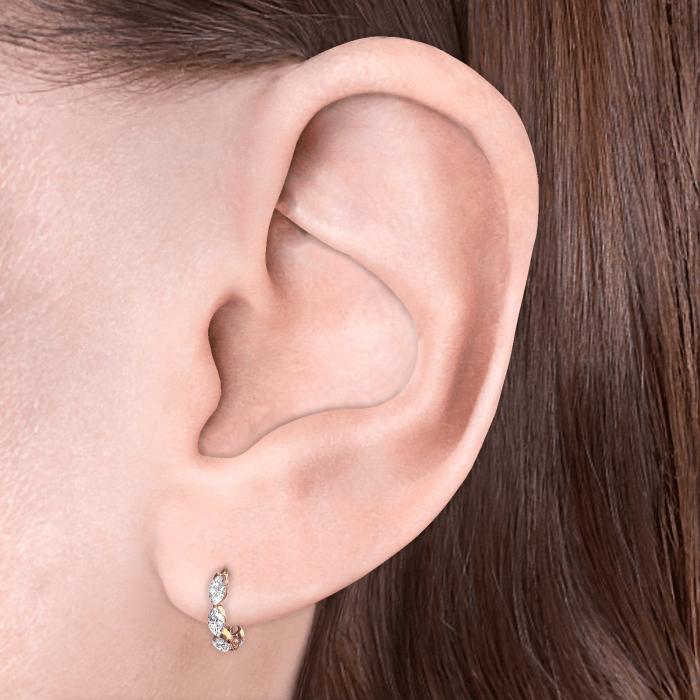 Invisible Set Diamond Marquise Eternity Hoop Earring