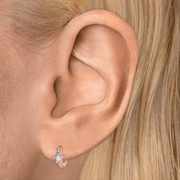 Diamond Star Eternity Hoop Earring