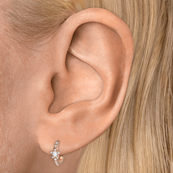 Diamond Star Eternity Hoop Earring