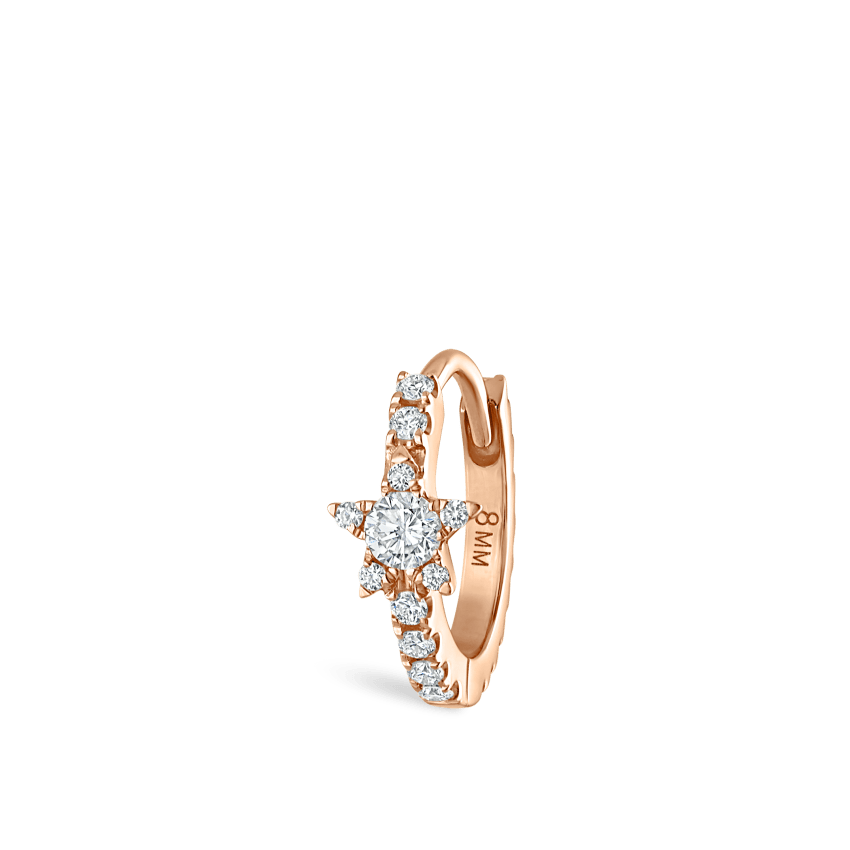 Diamond Star Eternity Hoop Earring
